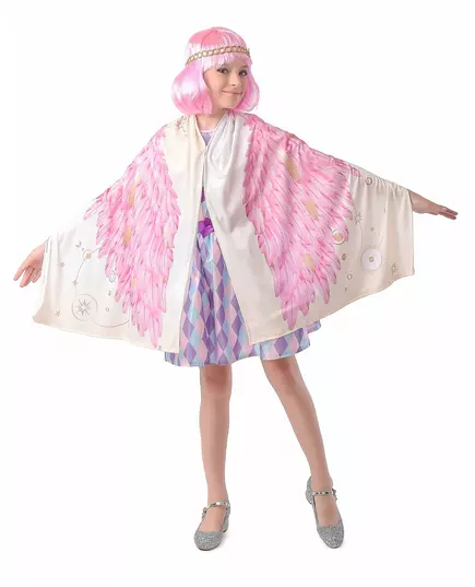 Déguisement Ailes d'ange poncho rose fille