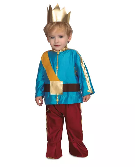 Déguisement avec couronne prince bleu bébé