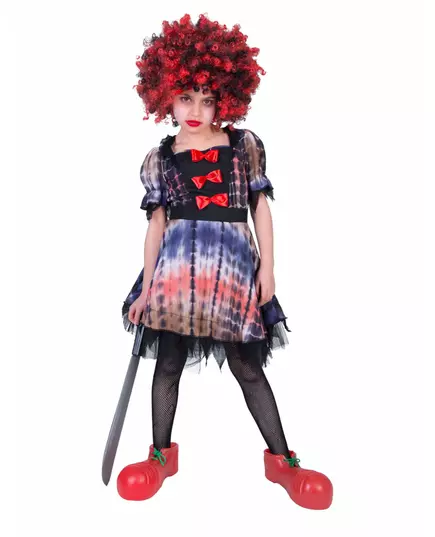 Déguisement clown effrayant fille, Taille: 6–8 ans (116 cm)