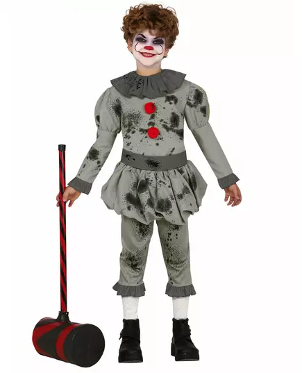 Psychopathische clown kostuum voor jongens, Maat: 3–4 jaar (95–105 cm)