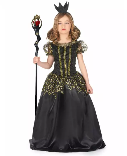 Zwarte koningin vermomming, Maat: 10–12 jaar (130–140 cm)