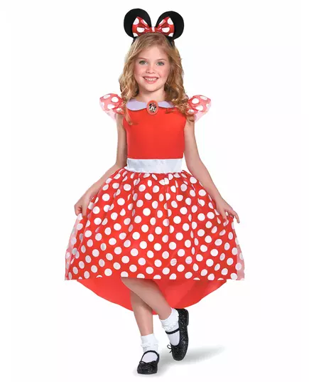 Klassiek rood kostuum Minnie™ voor meisjes, Maat: 5–6 jaar (109–126 cm)