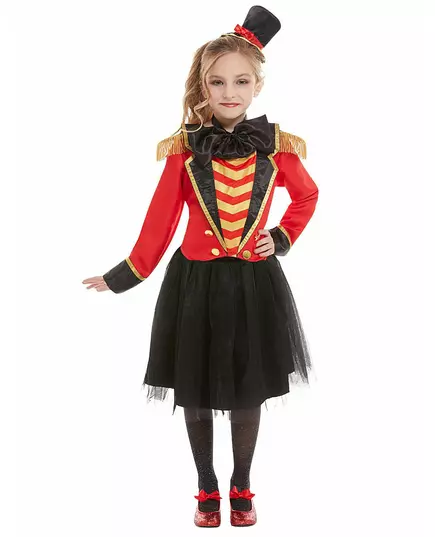 Luxe circusdirecteur kostuum voor meisjes, Maat: 4–6 jaar (115/128 cm)