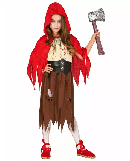 Déguisement petit chaperon rouge zombifié enfant, Taille: 5–6 ans(110–115 cm)