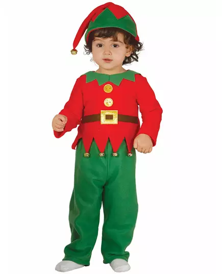 Déguisement classique petit lutin de Noël bébé, Taille: 12–18 mois (82–88 cm)