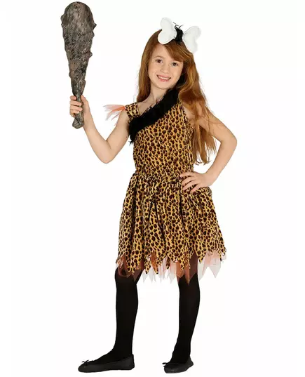 Déguisement préhistorique fille, Taille: 5–6 ans (110–115 cm)
