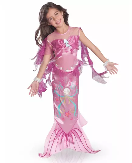 Déguisement sirène des mers rose fille, Taille: 3–4 ans (90 à 104 cm)