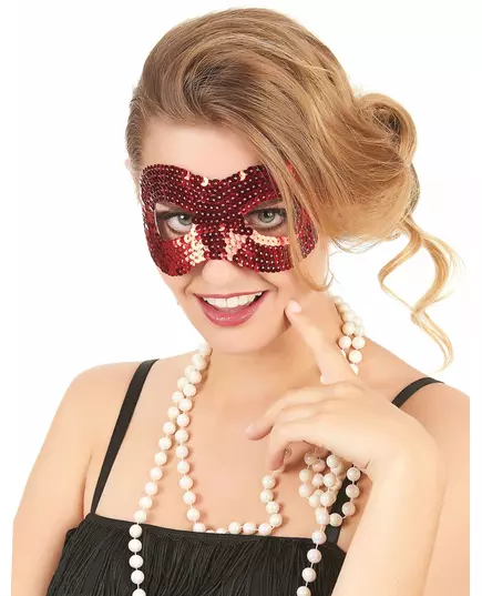 Masker met rode lovertjes voor volwassenen