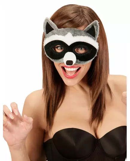 Loup peluche raton laveur adulte
