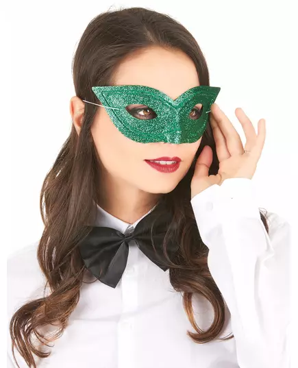 Groen Venetiaans masker met pailletten voor volwassenen