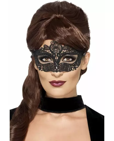 Masque dentellé noir femme