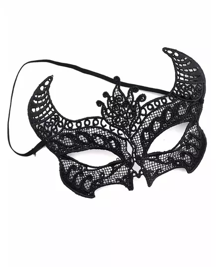 Zwart kanten masker met horentjes voor vrouwen