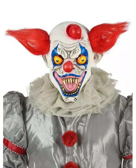 Masque latex clown rouge blanc et bleu adulte