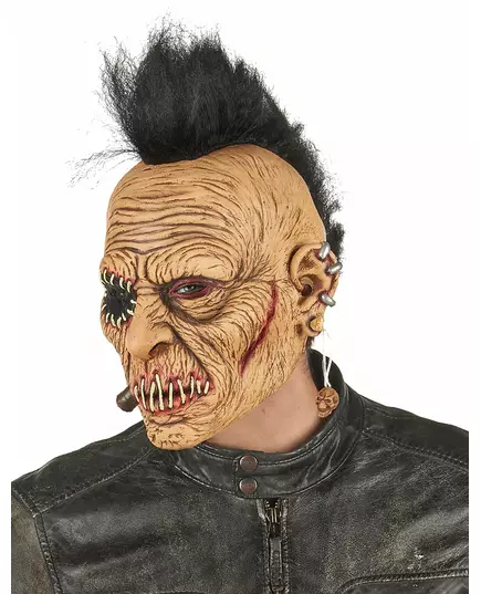 Masque latex punk à crête adulte