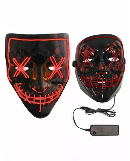Rood lichtgevend plastic led masker voor volwassenen