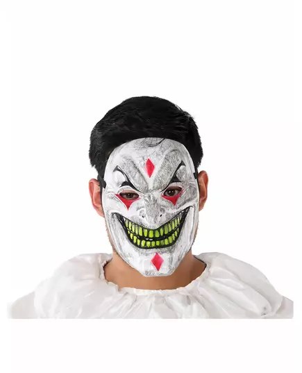 Plastic demonische clown masker voor volwassenen