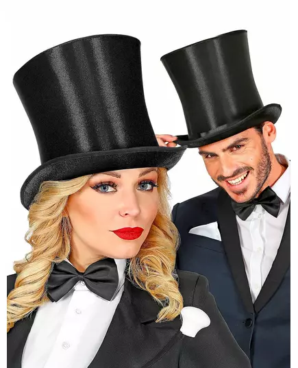 Chapeau luxe haut de forme satin adulte