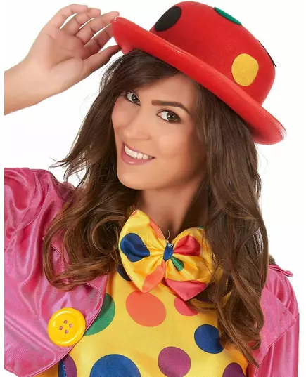 Rode clown bolhoed met stippen voor volwassenen