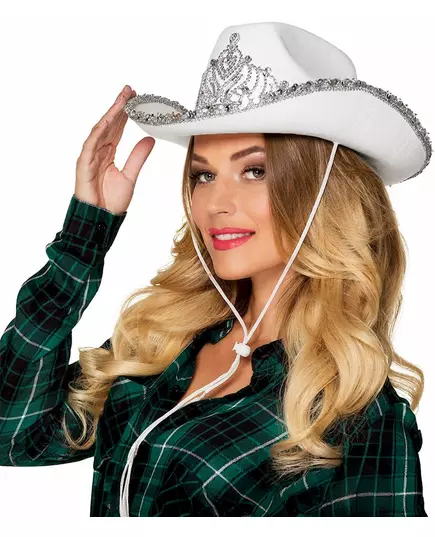 Chapeau princesse cowboy blanc femme