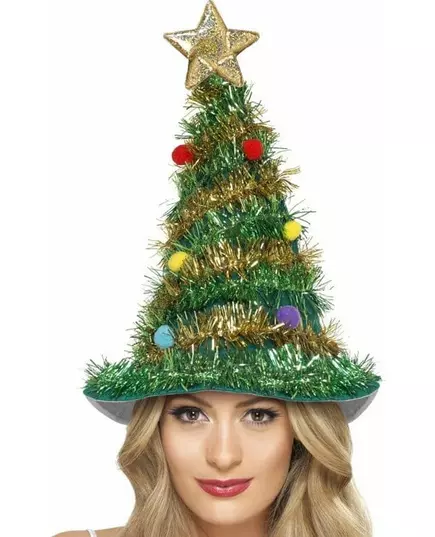 Versierde Kerstboom hoed voor volwassenen
