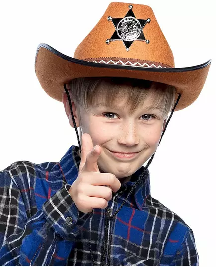 Chapeau sheriff marron pour enfant