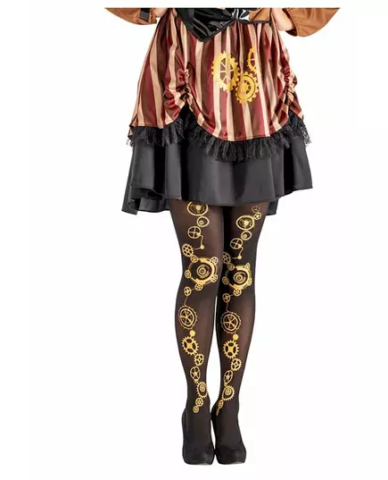 Zwarte steampunk panty voor vrouwen