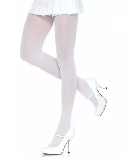Witte ondoorzichtige panty grote maat vrouwen