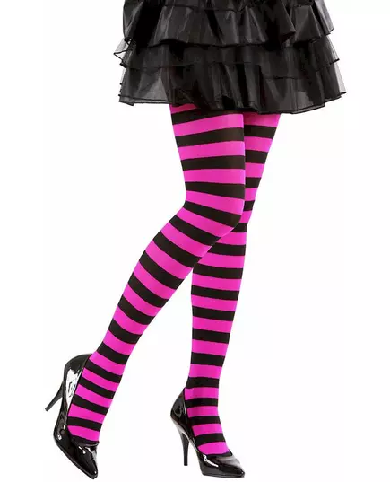 Zwarte en roze gestreepte legging voor volwassenen