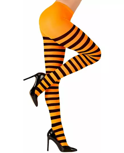 Zwarte en oranje panty voor volwassenen