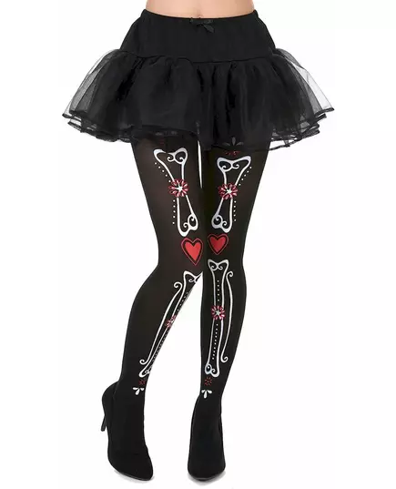 Collants squelette Dia de los muertos femme