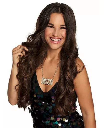 Zilverkleurige disco ketting voor volwassenen