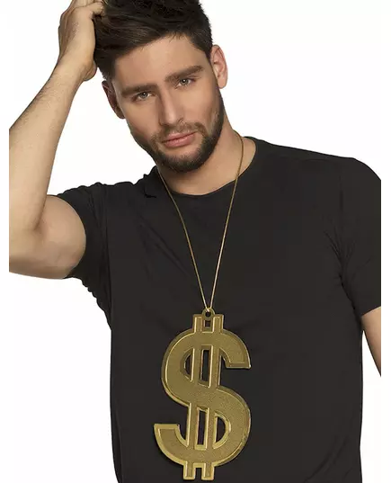 Collier dollars 24 cm XL doré adulte