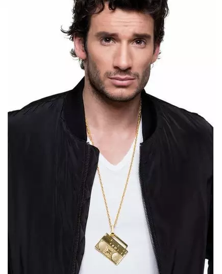 Collier doré poste de radio 80's adulte