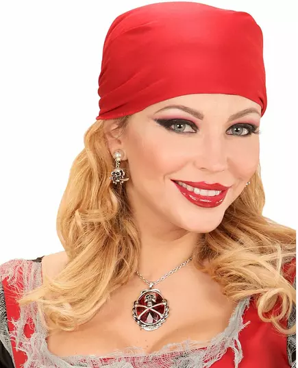Collier pierre précieuse rouge pirate femme