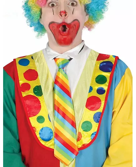 Veelkleurige gestreepte clown stropdas voor volwassenen