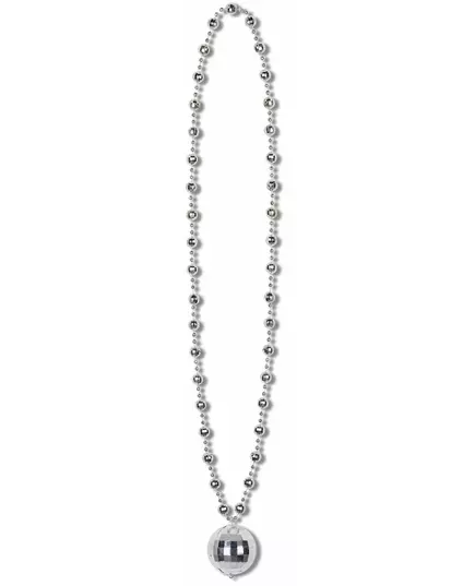 Zilverkleurige disco bol ketting