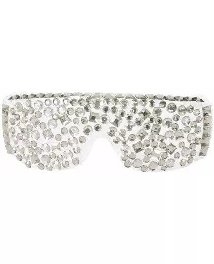 Witte en zilverkleurige discobril met lovertjes