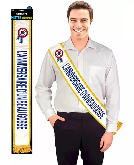 Echarpe bleue L'anniversaire d'un beau gosse