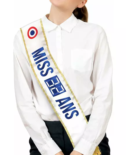 Echarpe de miss personnalisable anniversaire avec diplôme et feutre