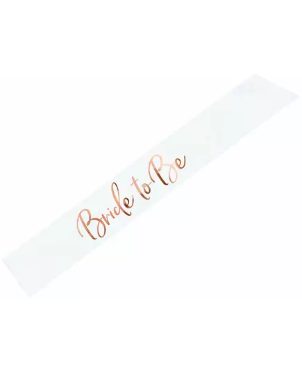Echarpe en satin EVJF blanche et rose gold 75 cm