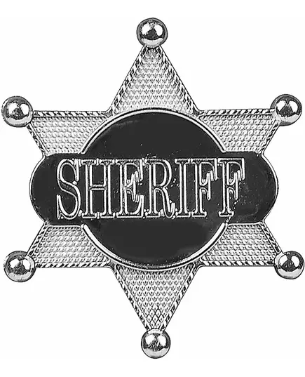 Etoile de sheriff argentée 7.5 cm