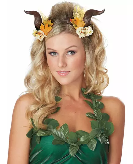 Bruine hoorns met oranje bloemen voor volwassenen