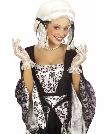 Gants courts dentelle blanche femme