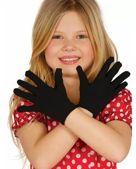 Korte zwarte handschoenen voor kinderen