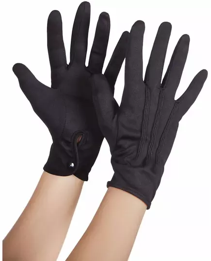 Zwarte handschoenen met sluitknoopje voor volwassenen