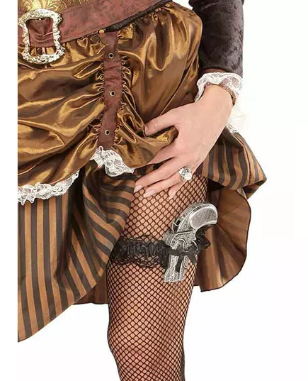 Jarretière noire avec pistolet femme