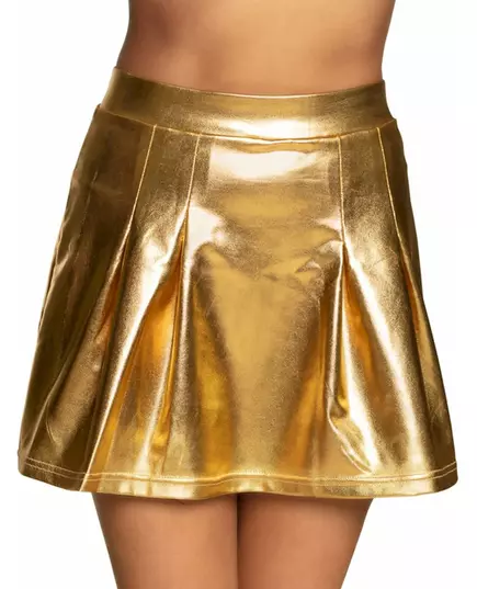 Goudkleurige metallic skaterrok voor dames