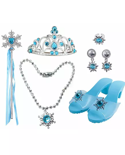 Set van 6 blauwe prinsessen accessoires voor meisjes