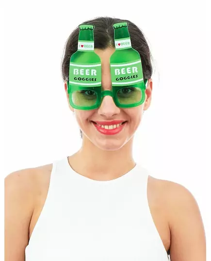 Lunettes bouteille de bière vertes adulte