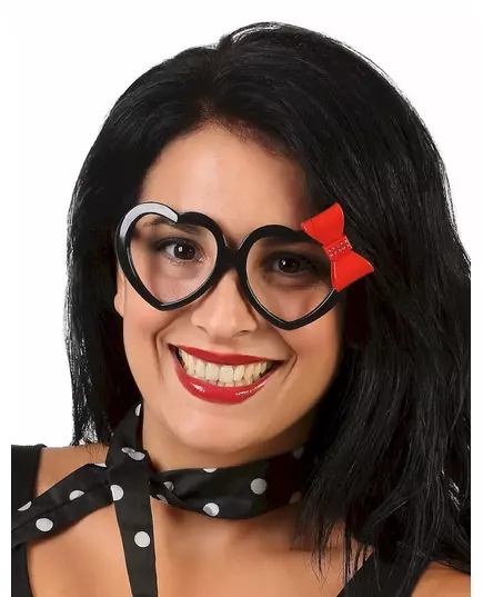 Lunettes coeur et noeud adulte